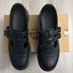 Dr. Martens 8065 Virginia Leather Mary Jane Black Shoes  Women's Size 11